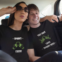 シック不気味マッチングカップルのハロウィンシャツ