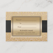 シック中立金ゴールドレオパード印刷ギフト証明書 割引カード (裏面)