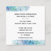 *~*シック人気があるヘアモデル女優フォトスター スクエア名刺 (裏面)