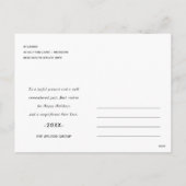 シック企業のブラックホリーベリーリースクリスマス シーズンポストカード (裏面)