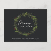 シック企業のブラックホリーベリーリースクリスマス シーズンポストカード (正面)