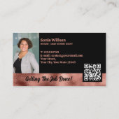 シック公証人パブリックバラ金ゴールド写真QRコード 名刺 (裏面)