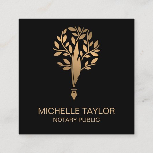 シック公証人ローン署名エージェントコンテンツライターコピー スクエア名刺 (正面)