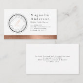 シック公証人ローン署名スタンプバラゴールドフォイル 名刺 (正面/裏面)