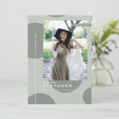 シック写真テンプレート大学院卒業式パーティー 招待状 (スタンド正面)