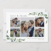 シック写真ユーカリ結婚スサンキューカード サンキューカード (正面)