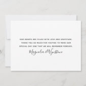 シック写真ユーカリ結婚スサンキューカード サンキューカード (裏面)