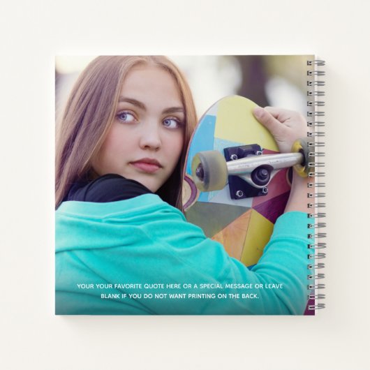 シック写真卒業パーティーゲストブック ノートブック (裏面)