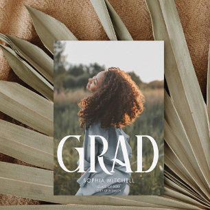 シック写真卒業パーティー 招待状