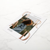 シック写真卒業パーティー 箔招待状 (回転した状態)