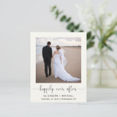 シック写真QRコードクリームウェディングレセプション招待状 (スタンド正面)
