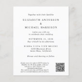 シック写真QRコードバジェット結婚式招待状 (裏面)