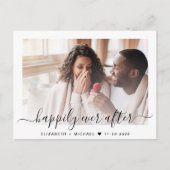 シック写真QRコード日付の保存 案内ポストカード (正面)