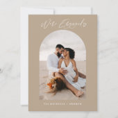 シック写真QRコード結婚の婚約発表 招待状 (正面)