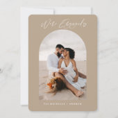 シック写真QRコード結婚の婚約発表 招待状 (正面)