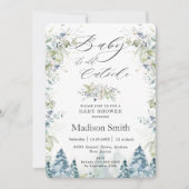 シック冬のベビー，ベビーシャワーの外は寒い  招待状 (正面)