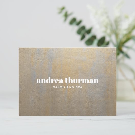 シック動揺してグレーサテン金ゴールドギフトカード (スタンド正面)