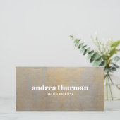 シック動揺してグレーサテン金ゴールドギフトカード (スタンド正面)