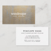 シック動揺してグレーサテン金ゴールドプロフェッショナル 名刺 (正面/裏面)