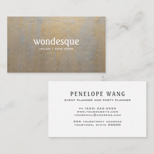 シック動揺してグレーサテン金ゴールドプロフェッショナル 名刺 (正面/裏面)