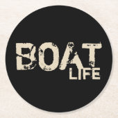 シック動揺してボート生活 |ラウンド紙コースター ラウンドペーパーコースター (正面)