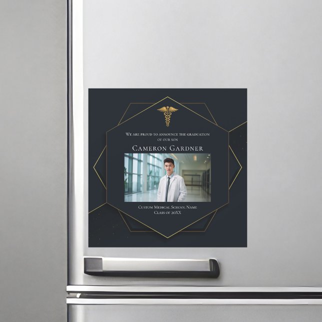 シック医学校写真卒業マグネットカード (クリエイターアップロード済み)