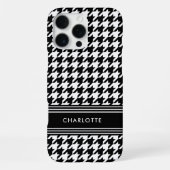 シック千鳥格子のパターン名白黒 iPhoneケース (裏面)