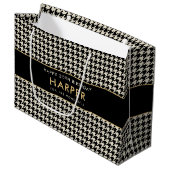 シック千鳥格子の誕生日Any Age 30thオフホワイト ラージペーパーバッグ (正面アングル)