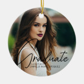 シック卒業式2フォトスクリプトオーバーレイクリスマス セラミックオーナメント (正面)