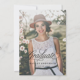 シック卒業招待状ベビーピンク 招待状