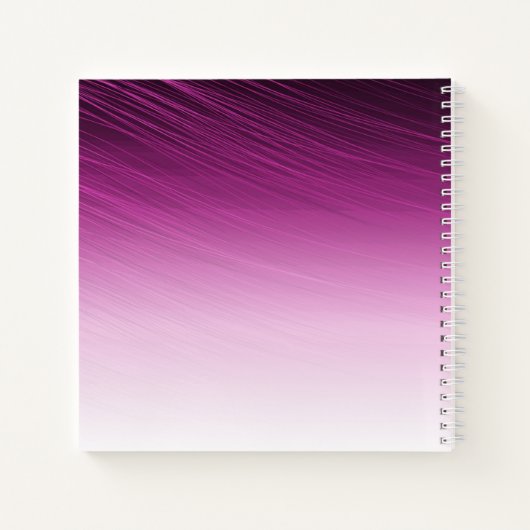 シック名前をカスタムするモノグラムパープルストリークグラデーションス ノートブック (裏面)
