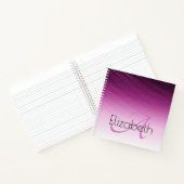 シック名前をカスタムするモノグラムパープルストリークグラデーションス ノートブック (内部)