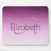 シック名前をカスタムするモノグラムパープルストリークグラデーションス マウスパッド (正面)