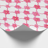 シック名門私立校風のなディッツィーピンクの花 ラッピングペーパー (角)