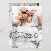 シック名門私立校風のな白い大理石ハッピーホリデーズフォト シーズンカード (正面/裏面)