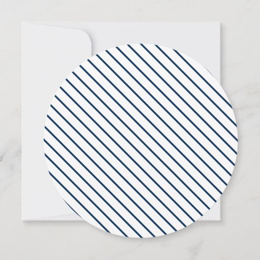 シック名門私立校風のネイビ航海のーリハーサルディナー 招待状 (裏面)