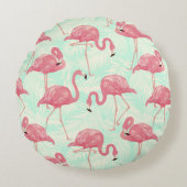 シック名門私立校風のピエレガントックフラミンゴ ラウンドクッション (正面)