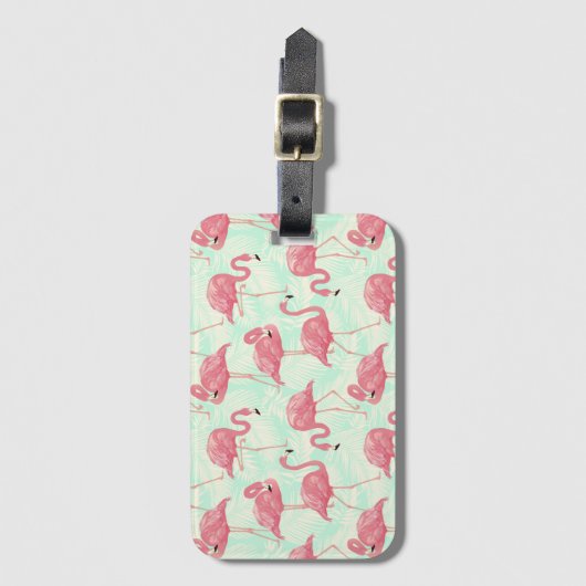 シック名門私立校風のピエレガントックフラミンゴ ラゲッジタグ (正面縦)