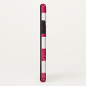 シック名門私立校風のピンクグリッターストライプのパーソナライズされた Case-Mate iPhoneケース (裏面/右)