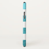 シック名門私立校風のブルーグリッターストライプのパーソナライズされた Case-Mate iPhoneケース (裏面/右)