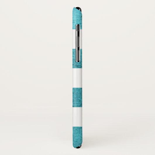 シック名門私立校風のブルーグリッターストライプのパーソナライズされた Case-Mate iPhoneケース (裏面/左)