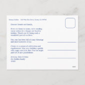 シック名門私立校風のプレイドハヌカーカスタム4フォトコラージュ シーズンポストカード (裏面)