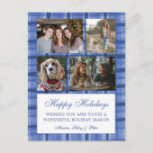 シック名門私立校風のプレイドハヌカーカスタム4フォトコラージュ シーズンポストカード (正面)