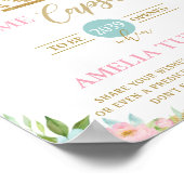 シック回転木馬ピンクミントフローラタイムカプセルサイン ポスター (角)