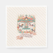 シック回転木馬ホースカーニバル誕生日 スタンダードランチョンナプキン (正面)