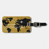 シック国際的ワールド金ゴールド旅行 ラゲッジタグ (正面横)