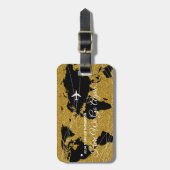 シック国際的ワールド金ゴールド旅行 ラゲッジタグ (正面縦)