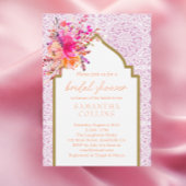 シック地中海のタイル薄紫水色フローラ 招待状