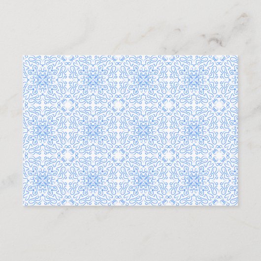 シック地中海のレモンブルーイタリアンタ結婚イル エンクロージャーカード (裏面)