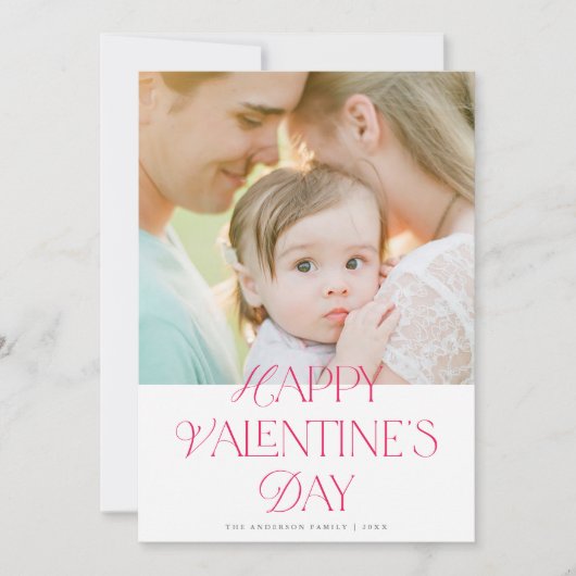 シック型エレガントハッピーバレンタインデー写真 シーズンカード (正面)
